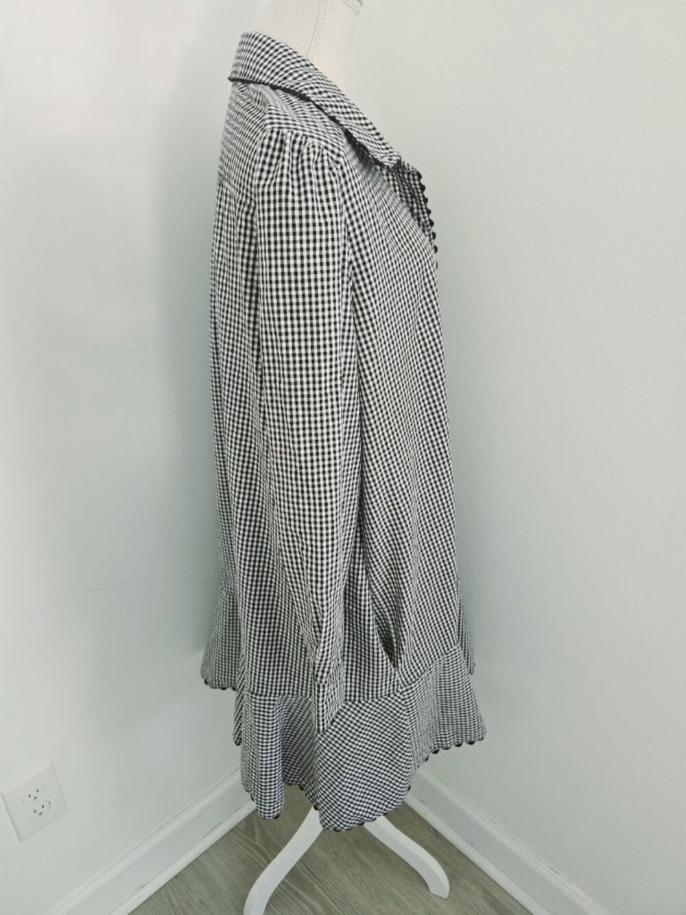 Tuckernuck Black Gingham Cotton Hemp Ric Rac Callahan Shirt Dress Size XXL 2X - Picture 6 of 13